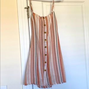 Striped linen mini dress